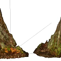 Natural Stone And Wood Weathered Tree Stumps With Rustic Textured Surfaces 3d model