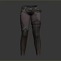 Women's Brown Leather Leg Guards With Metal Buckles And Long Decorative Tube Design