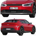 Red Kia Crossover Car Featuring LED Headlights Full Width Taillights And Black Alloy Wheels