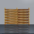 Elegant Wooden Hinged Door With Slatted Design For Modern Interior Spaces