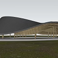 New Chinese Style Corridor Landscape Corridor Landscape Structure Rest Building Landscape Pavilion Curved Corridor Landscape Architecture 3d model
