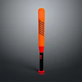 Sports Equipment Orange And Red Baseball Bat With Black Stripes And Comfortable Grip Design