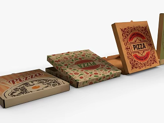 Modern Pizza Packaging Box Modern Realistic Box Paper Box Packaging Box Pizza Box 3d model