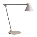 Modern Minimalist Table Lamp With Adjustable Metal Arm White Cone Shade And Circular Base
