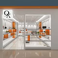 Bright Modern Specialty Store With White Exterior Glass Windows Displaying Handbags And Shoes