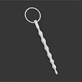 Elegant Silver Keychain With Long Bar And Embedded Shiny Crystals Design