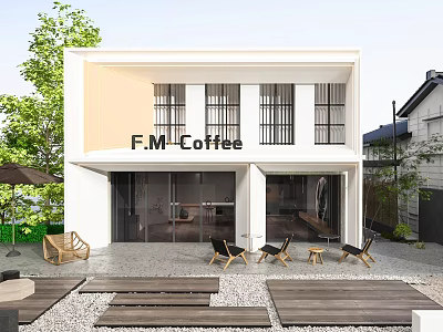 Coffee shop door head 3d model