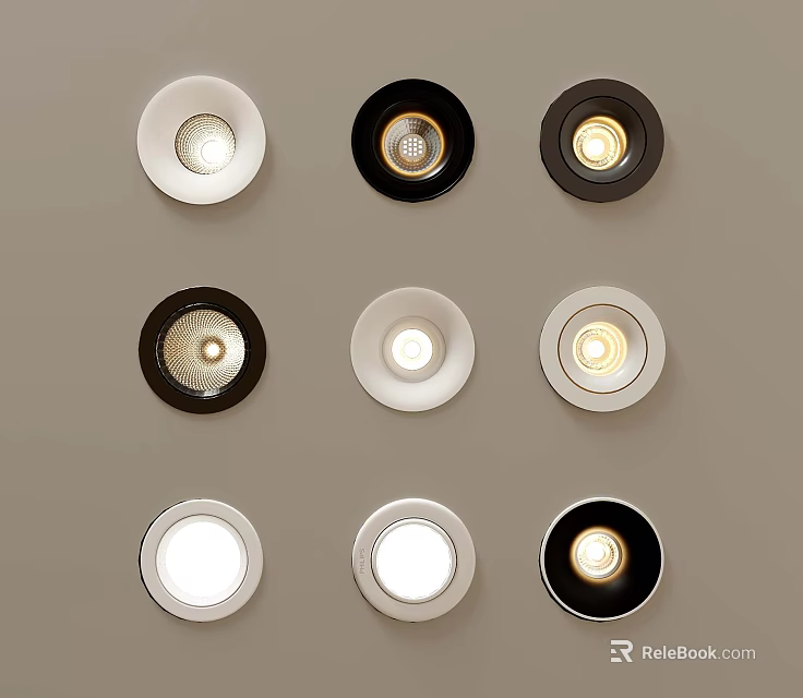 Stylish Modern Recessed Ceiling Lights With Various Designs And Different Finishes 3d model 