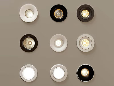 Stylish Modern Recessed Ceiling Lights With Various Designs And Different Finishes 3d model