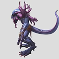 Game Movie Fantasy Monster Character With Purple Tentacles And Sharp Claws