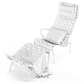 New Pernilla Lounge Chair with Woven Design Wooden Frame and Gray Cushion Blanket