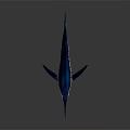 Blue Marlin Aquatic Animal With Colorful Striped Body Realistic 3D Rendering Isolated Dark Background