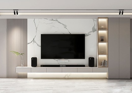 Modern TV background wall Living room TV background wall 3d model