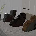 Modern Luxury Massage Chairs In Brown Gray Leather For Living Room Relaxation