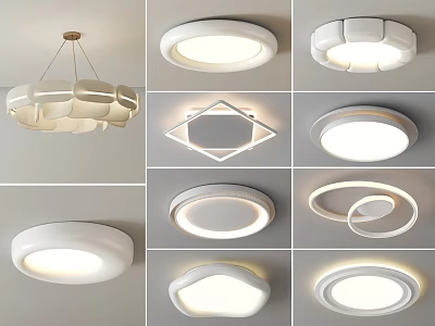 Various Stylish Modern Ceiling Lights With Different Decorative Designs For Home 3d model