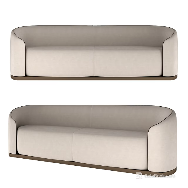 Modern Sectional Sofa With Fabric Upholstery Armrests And Sturdy Base 3d model