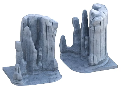 Gray Artificial Rockery Stones for Garden Decoration with Irregular Shapes and Textures 3d model