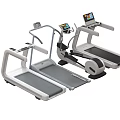 Modern Sports Equipment Treadmills And Elliptical Trainers With Digital Screens And Ergonomic Design