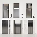 Modern Elevator Design With Various Door Styles And Metal Frame Details 3d model