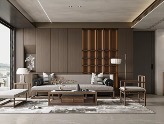 New Chinese Living Room 3d model