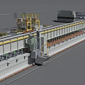 Industrial Equipment Layout with Cranes Conveyors and Production Machinery in Factory