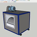 Industrial Fire Safety Equipment Square Casing Cylindrical Fan With Electric Motor