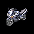 Sleek Silver Blue Motorcycle With Sporty Design Black Seat And Front Headlight