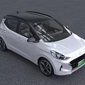 White Hyundai New Energy Compact Car With Black Roof And LED Headlights