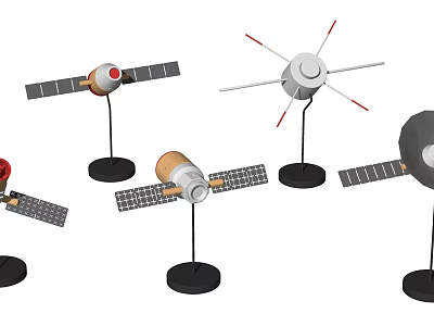Modern Decorative Ornament Set With Multiple Unique Designs And Stable Black Bases 3d model