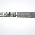 Building Exterior Wall With Various Fence Styles And Lattice Design Panels