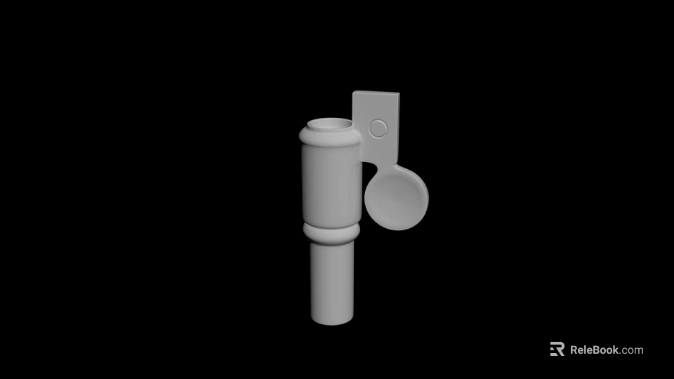 White Industrial Cylindrical Mechanical Part With Circular Attachment Device Component Structure 3d model 