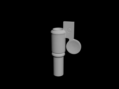 White Industrial Cylindrical Mechanical Part With Circular Attachment Device Component Structure 3d model