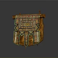 Traditional Decorative Hanging Tapestry With Wooden Frame And Colorful Geometric Patterns