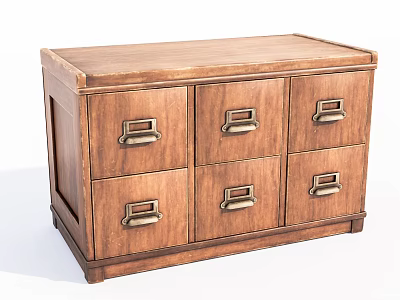 Wooden Chest of Drawers Featuring Multiple Drawers and Metal Handles Classic Design 3d model