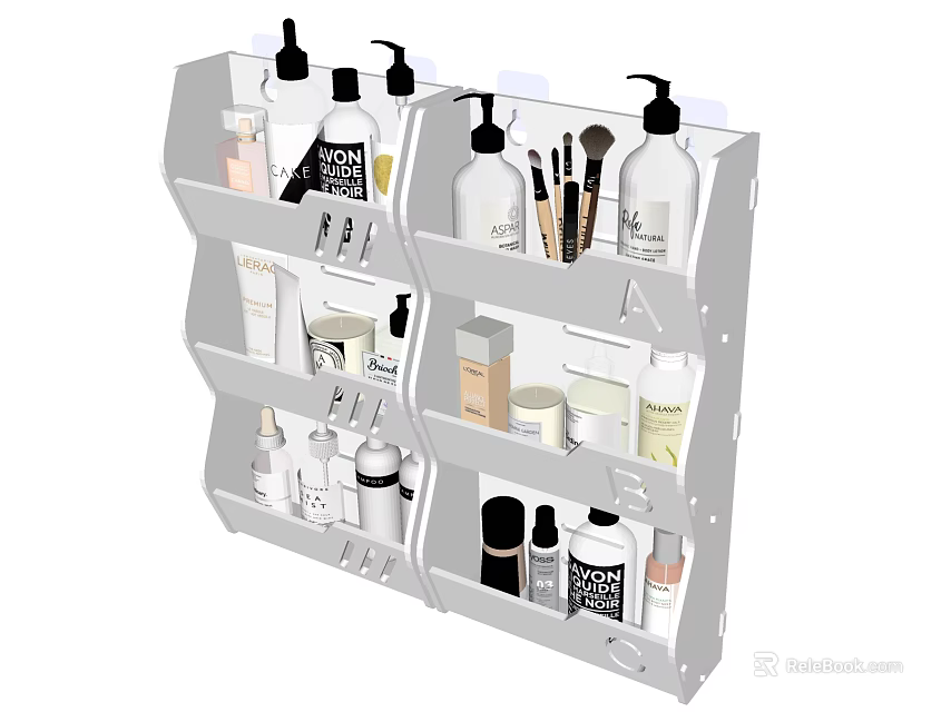 Wall Mounted Bathroom Cabinet Organizer With Multi Layer Storage For Toiletries 3d model