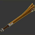 Yellow Long Household Daily Use Item With Brown Grip And Metal Components