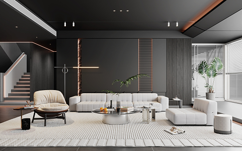 Modern Minotti living room 3d model