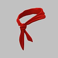 Classic Red Fabric Scarf With Knotted Front As Neck Accessory 3d model