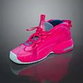 Pink High Top Sneakers With Chunky Sole And Reflective Design For Casual Wear