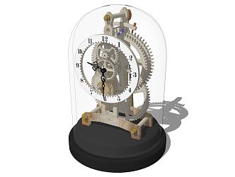 Industrial LOFT Clock Mechanical Clock 3d model