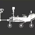 Mars Rover Navigating Martian Terrain With Rocky Surface And Scientific Instruments 3d model