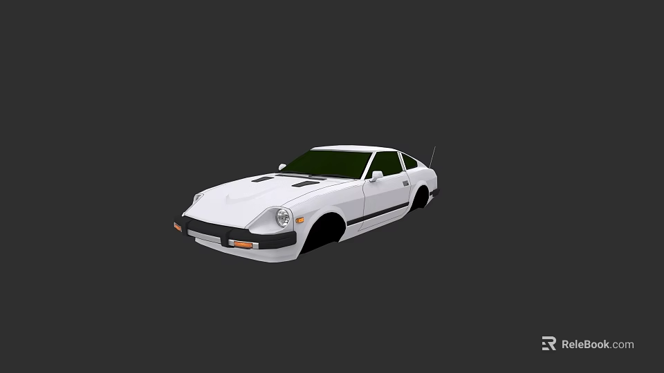 White Two Door Sports Car With Sleek Exterior And Aerodynamic Body Design 3d model 
