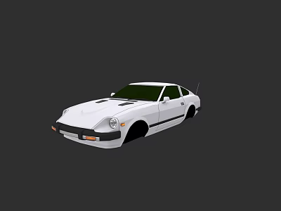 White Two Door Sports Car With Sleek Exterior And Aerodynamic Body Design 3d model