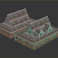 Wooden House With Shingle Roof Two Story Design And Wooden Porch Windows Structure
