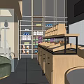 Cat Themed Mall Shop With Glass Cages Wooden Shelves And Play Areas