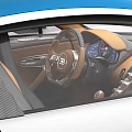 Bugatti Car Interior Featuring Control Knobs And Brand Logo Design 3d model