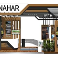 NAHAR Modern Exhibition Booth Design With Wooden Structure Display Screens And Green Plants