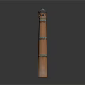 Traditional Brick Towers With Tall Structure Green Blue Top And Circular Blue Bands