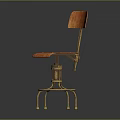 Stylish Orange Bar Stool With Velvet Upholstery And Brass Metal Frame