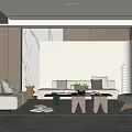 Modern Living Room Interior Design With Sofa Coffee Table And Wooden Wall Panels